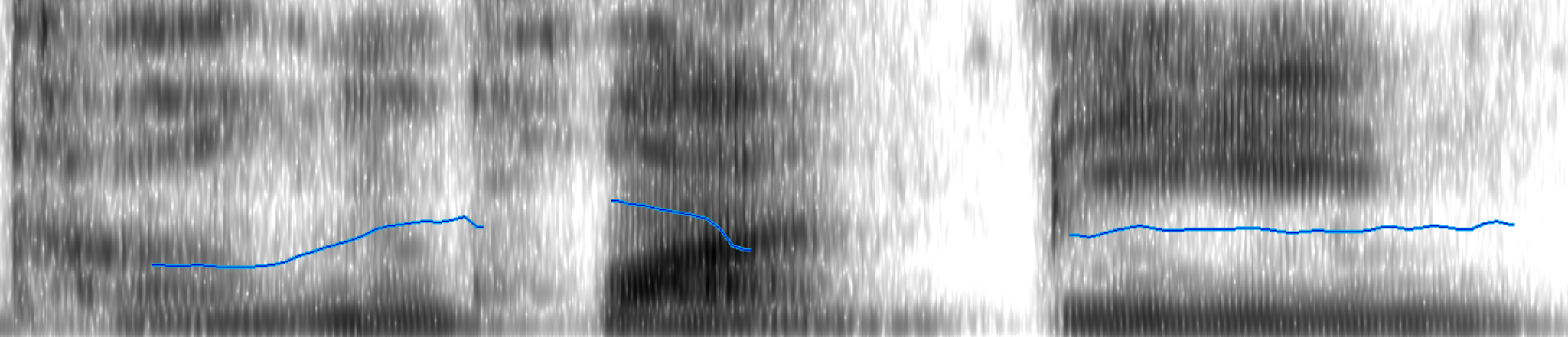 Wideband spectrogram of the name Teng Huanbin